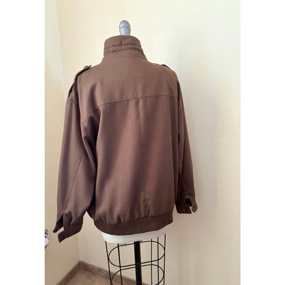 90's VTG JH Collectibles Wool Women's Jacket Size 8  Scarf Lined Bomber Brown - Picture 9 of 10